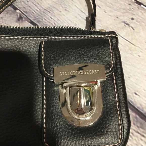 Victoria’s Secret black w/pink stitching wristlet - Picture 4 of 5